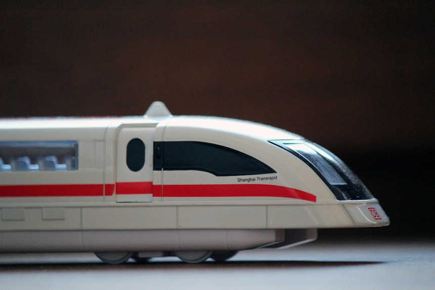 Transrapid 08 maglev model with the doors open