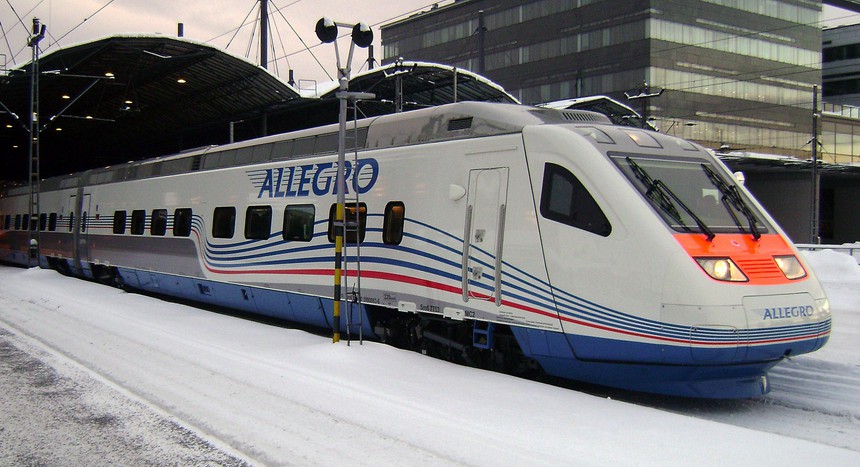 Finland Allegro Alstom VR Class Sm6 high-speed train