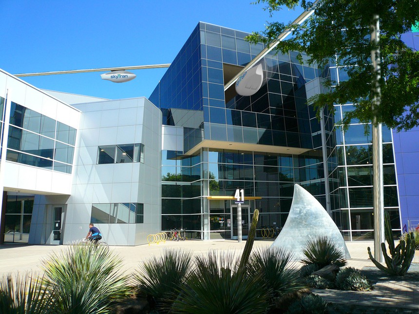 SkyTran through buildings