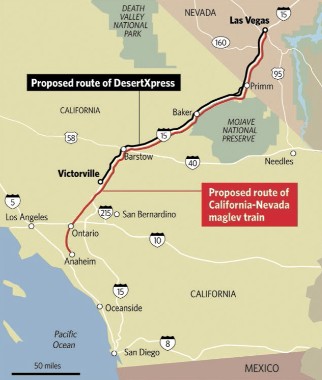 California Maglev / DesertXpress Route